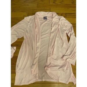 Muk Luks women's Light Pink side pockets open long sleeve soft cardigan size lrg